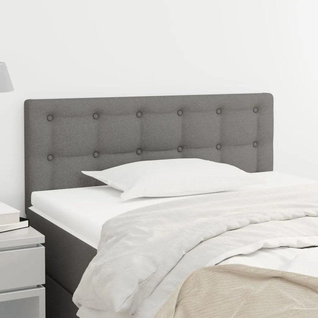 vidaXL Κεφαλάρι Κρεβατιού Σκούρο Γκρι 100x5x78/88 εκ. Ύφασμα