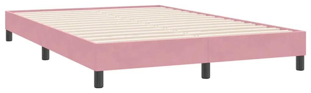 BOX SPRING ΚΡΕΒΑΤΙ ΜΕ ΣΤΡΩΜΑ ΡΟΖ 140X220 CM ΒΕΛΟΥΔΙΝΟ 3316742