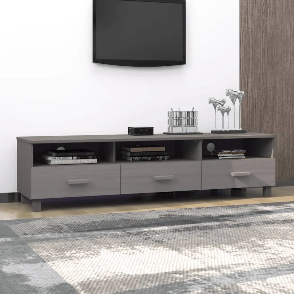 vidaXL Έπιπλο Τηλεόρασης HAMAR Αν. Γκρι 158x40x40εκ. Μασίφ Ξύλο Πεύκου