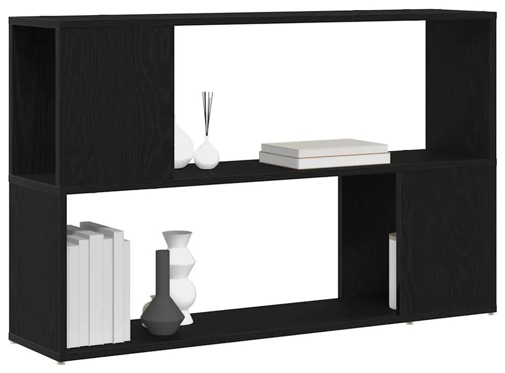 vidaXL Ράφι Βιβλίων Μαύρη Δρυς 100x24x63 εκ. Επεξεργασμένο Ξύλο