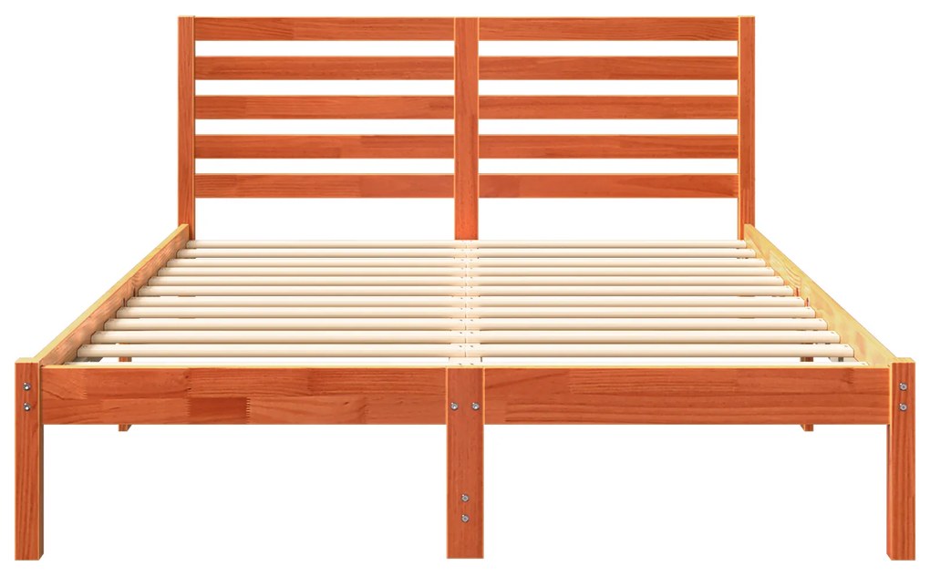 vidaXL Σκελετός Κρεβατιού Καφέ κεριού 140 x 190 cm Μασίφ ξύλο πεύκου