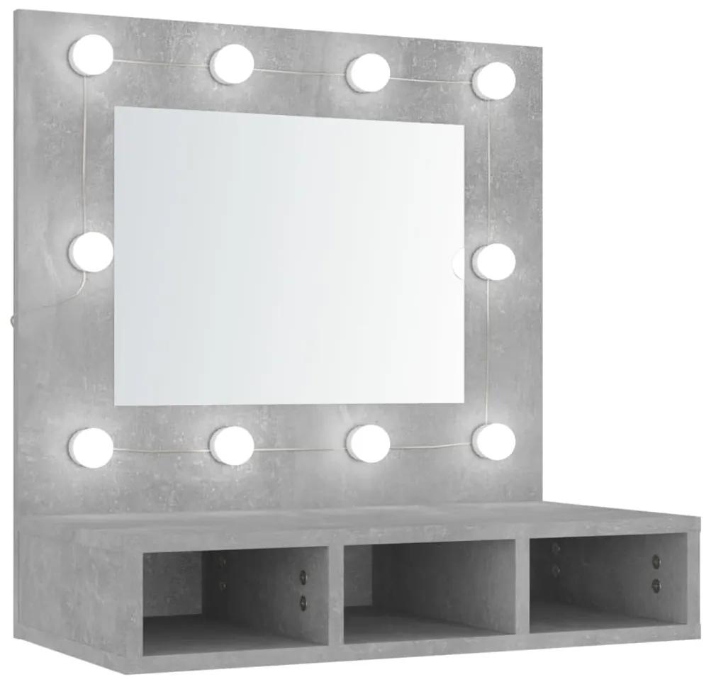 Έπιπλο Καθρέπτη με LED Γκρι Σκυροδέματος 60x31,5x62 εκ. - Γκρι