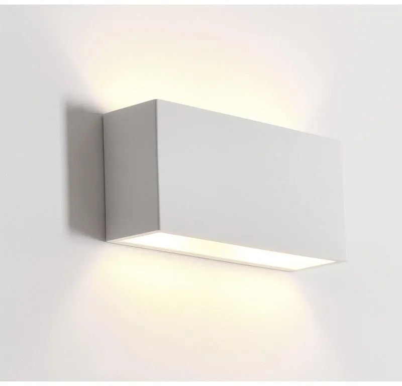 Adeleq Απλίκα Γύψινη Ορθογώνια Up Down Ντουί G9 25x12x7cm Λευκό 21-11033