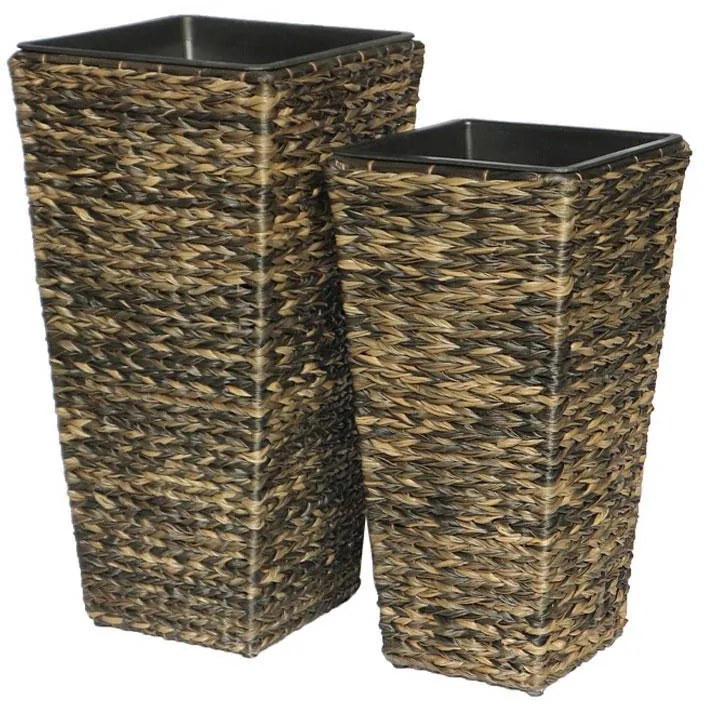 Σετ Κασπώ 2 τεμ Poly Rattan FL21820 Fylliana Μπεζ - Καφέ 36x36x70 εκ. &amp; 30x30x60 εκ. 36x36x70 εκ.