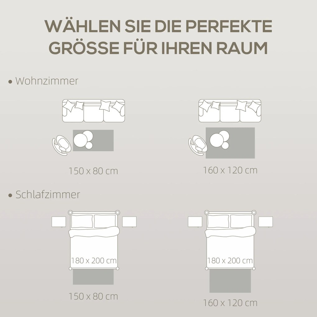 HOMCOM Χαλάκι από Φλις με Σχέδιο Ζούγκλας, Εύκολο στη Φροντίδα, Κρεμ Λευκό+Πολύχρωμο