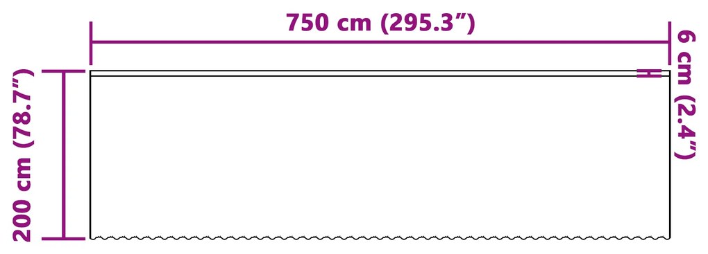 vidaXL Κουρτίνα Δαντέλας με κουρτίνες Λευκό 750 x 200 εκ. Πολυεστέρας
