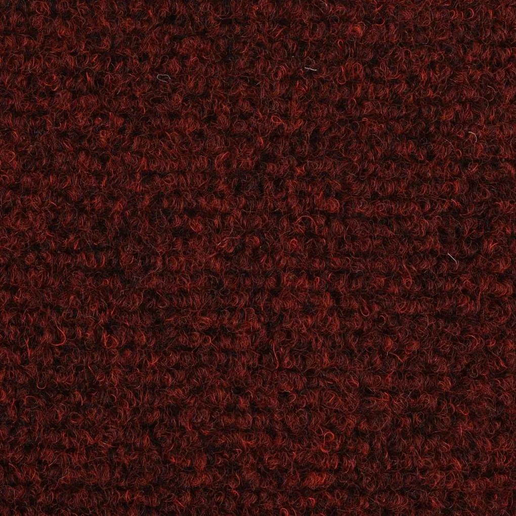 Πατάκια Σκάλας Αυτοκόλλητα 15τεμ Κόκκινα 65x21x4εκ Βελονιασμένο - Κόκκινο