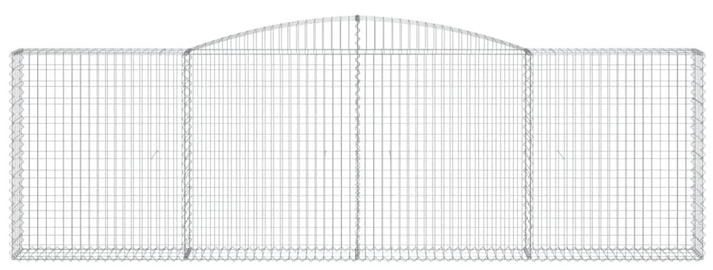 Συρματοκιβώτια Τοξωτά 20 τεμ. 400x30x120/140 εκ. Γαλβαν. Ατσάλι - Ασήμι