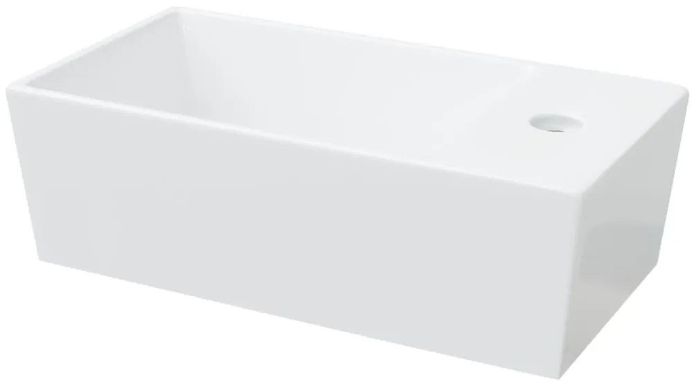 vidaXL Νιπτήρας Λευκός 48 x 25 x 15 εκ. Κεραμικός