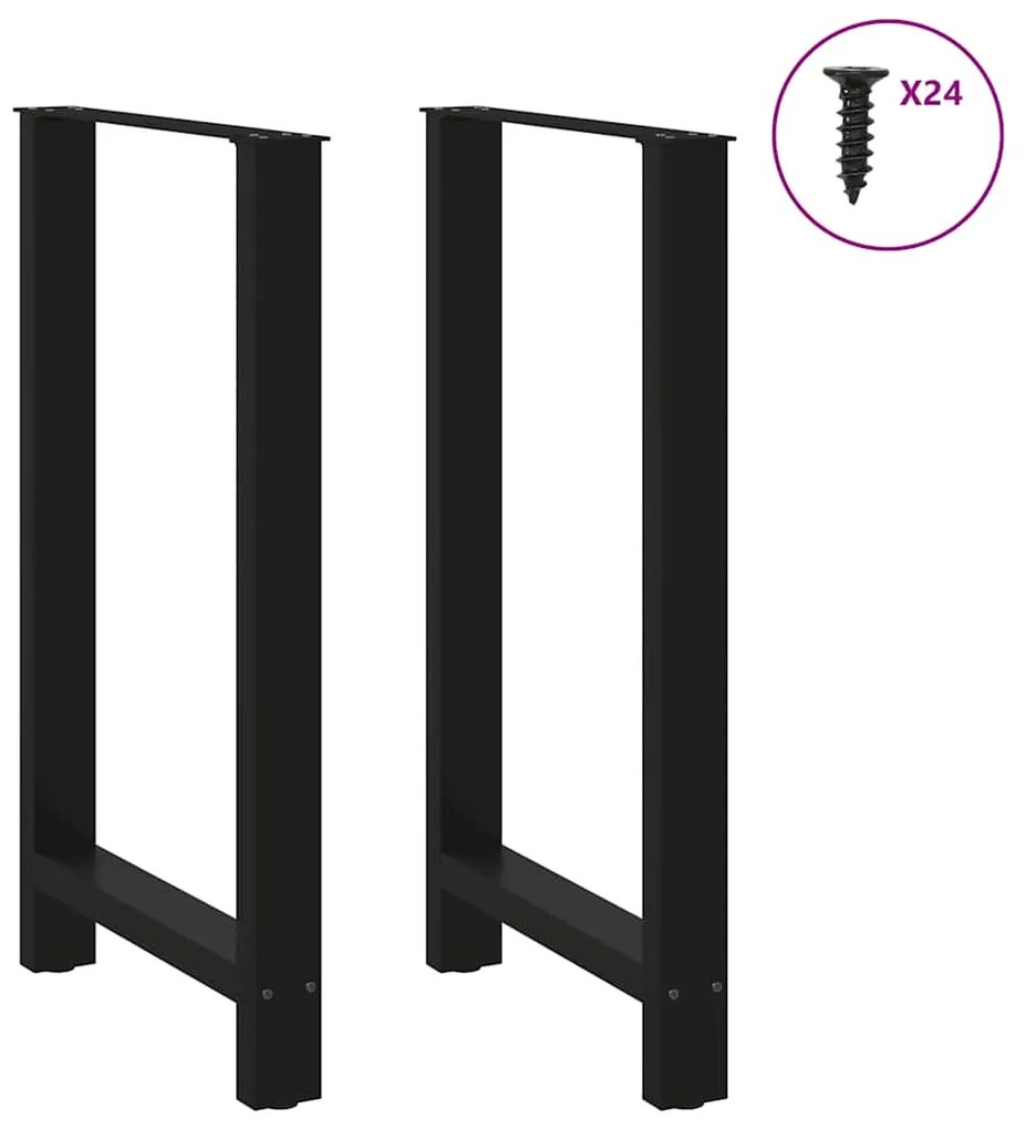 vidaXL Πόδια Τραπεζιού Μπαρ 2 τεμ. Μαύρα 60x(100-101) εκ. Ατσάλι