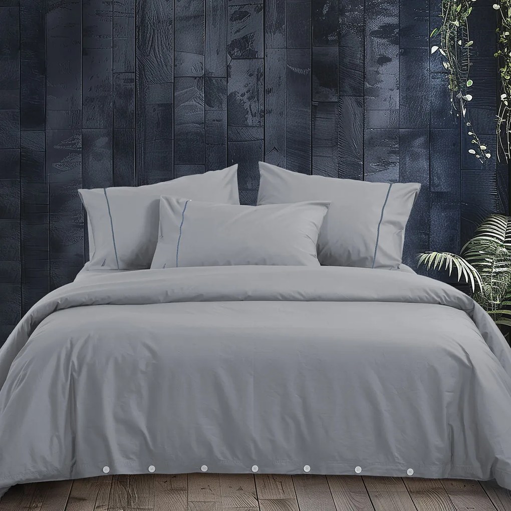 Παπλωματοθήκη Υπέρδιπλη (Σετ 240x220) Nautica By Nef-Nef Homeware Nau Wave Solid Γκρι