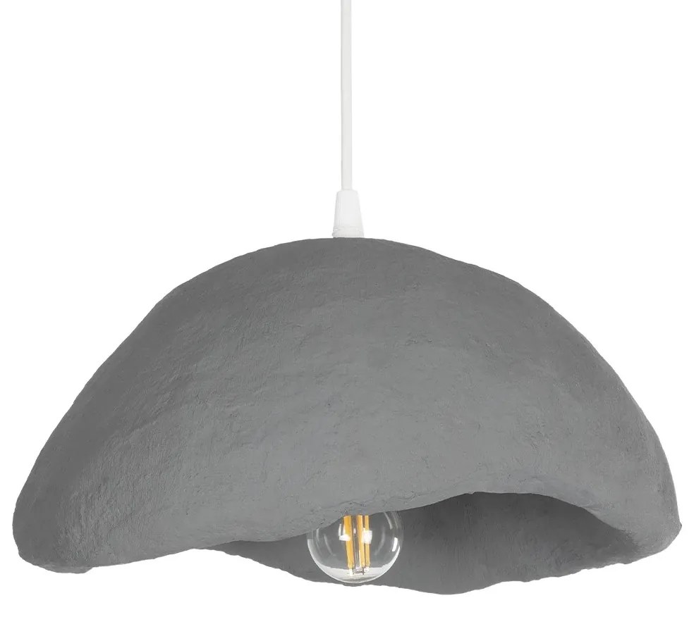201-0047 GloboStar®  CONCRETE 201-0047 Μοντέρνο Κρεμαστό Φωτιστικό Καμπάνα Μονόφωτο 1 x E27 IP20 Μπεζ Πολυστερίνη με Μπεζ Ρητίνη - Μ31 x Π29 x Υ16cm