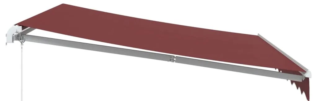 vidaXL Τέντα Πτυσσόμενη Χειροκίνητη με LED Μπορντό 300x250 εκ.