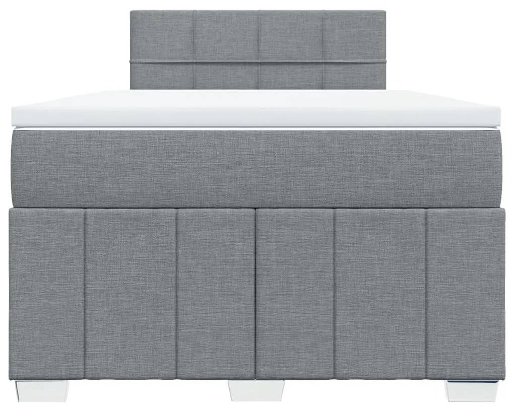 vidaXL Κρεβάτι Boxspring με Στρώμα Ανοιχτό Γκρι 120x190 εκ. Υφασμάτινο