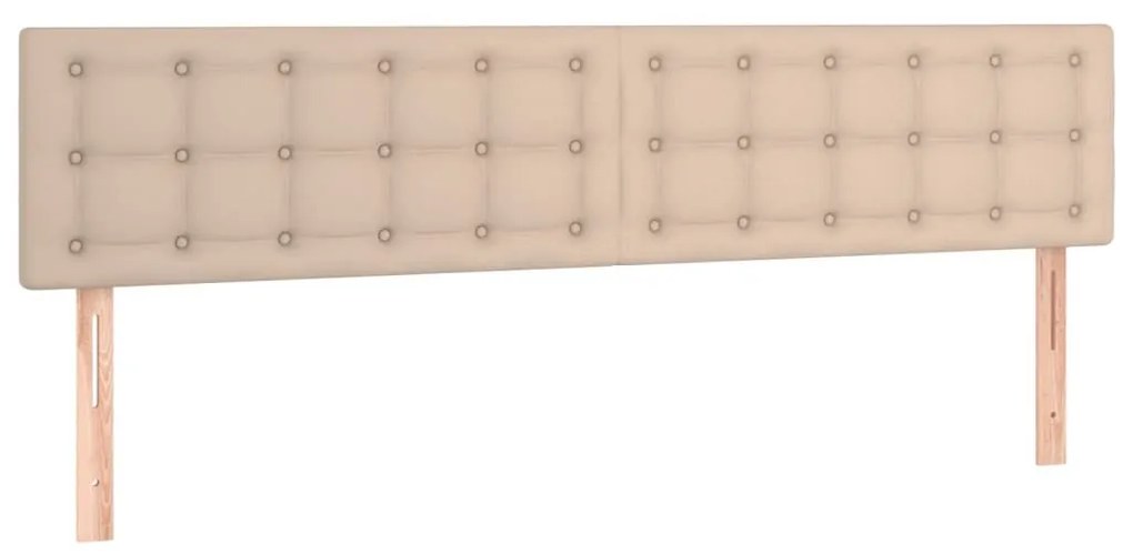 Κεφαλάρι Κρεβατιού LED Καπουτσίνο 160x5x78/88 εκ. Συνθετ. Δέρμα - Καφέ