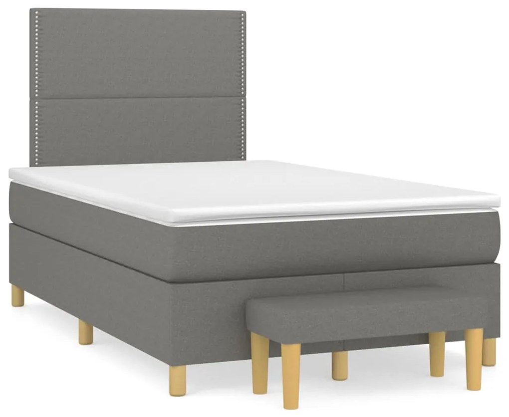 ΚΡΕΒΑΤΙ BOXSPRING ΜΕ ΣΤΡΩΜΑ ΣΚΟΥΡΟ ΓΚΡΙ 120X200 ΕΚ. ΥΦΑΣΜΑΤΙΝΟ 3137062