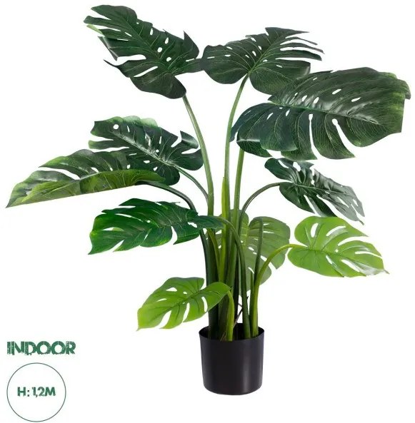 Artificial Garden MONSTERA 20002 Τεχνητό Διακοσμητικό Φυτό Μονστέρα Υ120cm  Globostar-20002-Πράσινο 20002