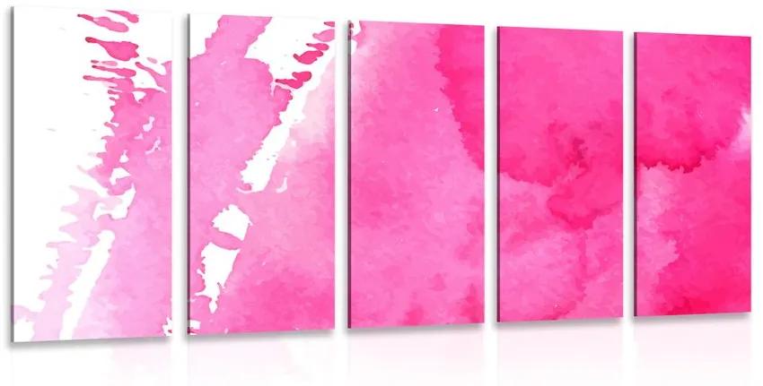 5 μέρη εικόνα ροζ ακουαρέλα - 100x50
