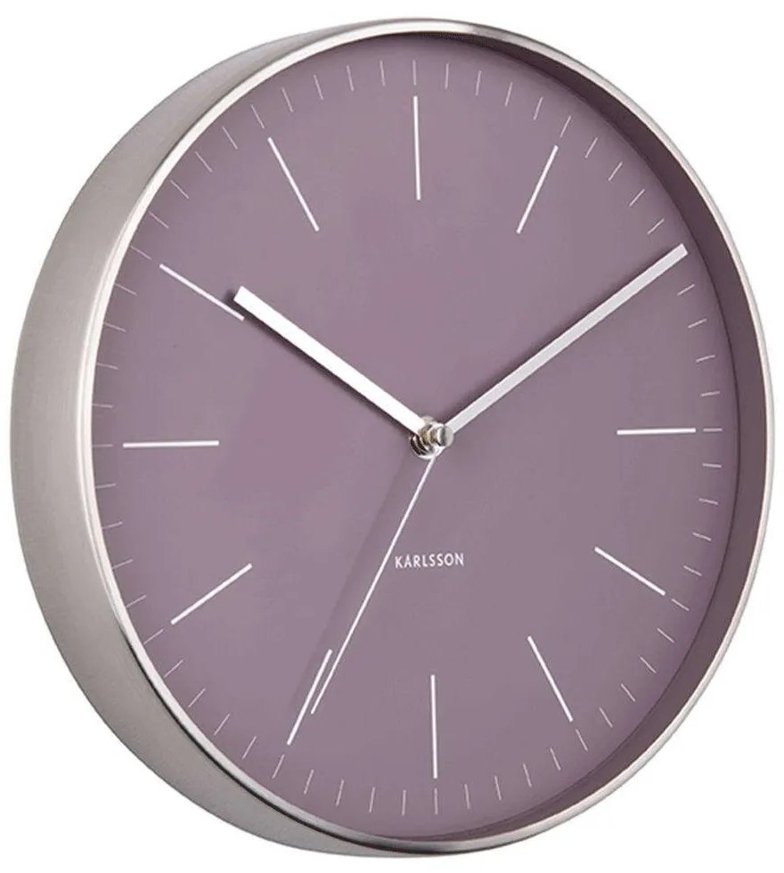 Ρολόι Τοίχου Minimal KA5732PU Φ27,5cm Purple Karlsson Metal