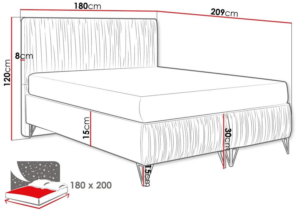 Κρεβάτι Logan 112, Διπλό, Τριανταφυλλί, 180x200, Ταπισερί, Τάβλες για Κρεβάτι, 180x209x120cm, 159 kg, Στρώμα: Ναι | Epipla1.gr