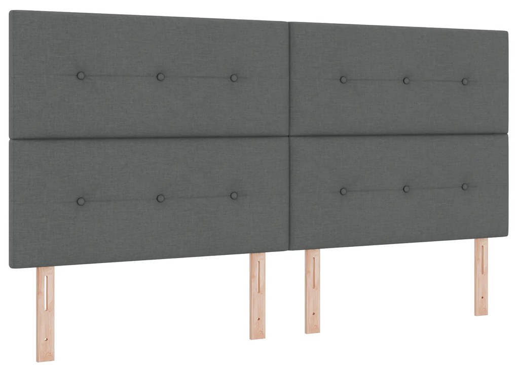 vidaXL Κρεβάτι με Στρώμα Σκούρο Γκρί 200x200 cm Υφάσματος