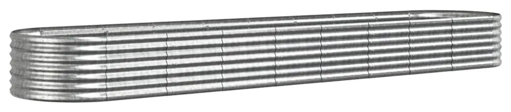 vidaXL Ζαρντινιέρα Ασημί 368x80x36 εκ. Γαλβανισμένος χάλυβας