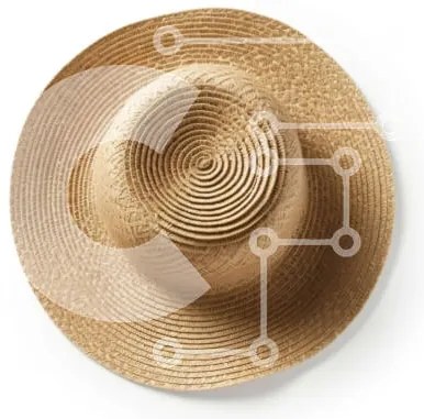 Intra Συλλεκτικό Ξύλινο Παζλ Plywood  4mm - Κομψό ταψί ψάθινο καπέλο με φαρδύ γείσο και κυρτό σχήμα Σε Ξύλινο Κουτί - Διαστάσεις: 10x10 cm – 25 κομμάτια