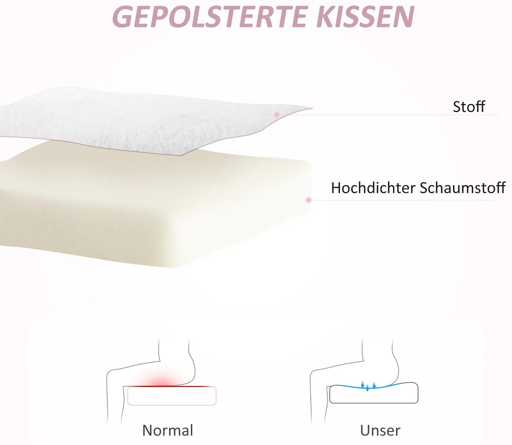 HOMCOM Πολυθρόνα γραφείου με αυτιά κουνελιού, περιστρεφόμενη καρέκλα γραφείου, περιστρεφόμενη, ψεύτικη γούνα, λευκό