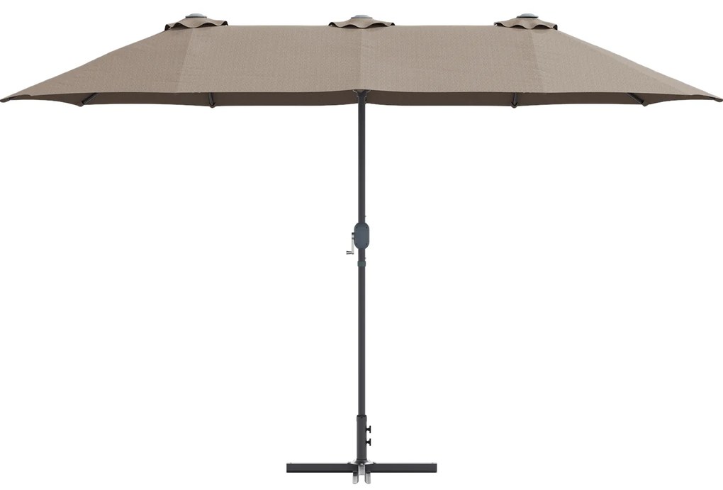 vidaXL Ομπρέλα Κήπου Taupe 380 x 196 x 235 εκ.