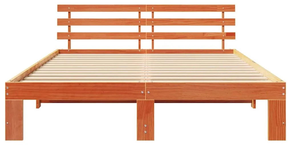 vidaXL Σκελετός Κρεβατιού Καφέ 160 x 200 cm Μασίφ ξύλο πεύκου