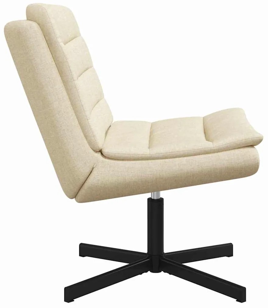 vidaXL Περιστρεφόμενη καρέκλα Κρεμ 63 x 75 x 76 εκ ύφασμα