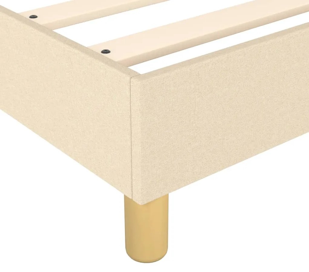 Κρεβάτι Boxspring με Στρώμα Κρεμ 90x190 εκ.Υφασμάτινο - Κρεμ