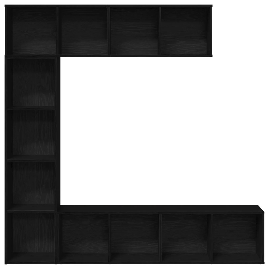 vidaXL Βιβλιοθήκες 3 τεμ Μαύρη Δρυς 36x30x143 εκ Επεξεργασμένο Ξύλο