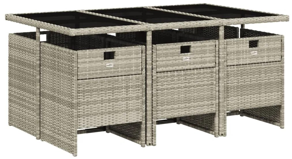 vidaXL Σετ Τραπεζαρίας Κήπου 7 τεμ. Αν. Γκρι Συνθ. Ρατάν με Μαξιλάρια