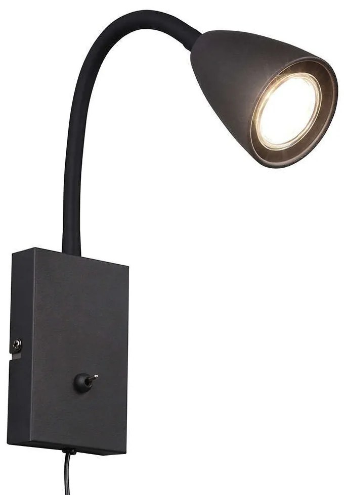 Φωτιστικό Τοίχου Wanda 202670132 8x23cm 1xGU10 10W Black Trio Lighting