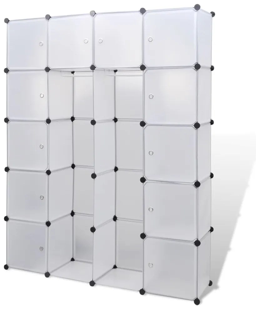 vidaXL Ντουλάπα Σπονδυλωτή 14 Τμήματα Άσπρη 37 x 146 x 180,5 εκ