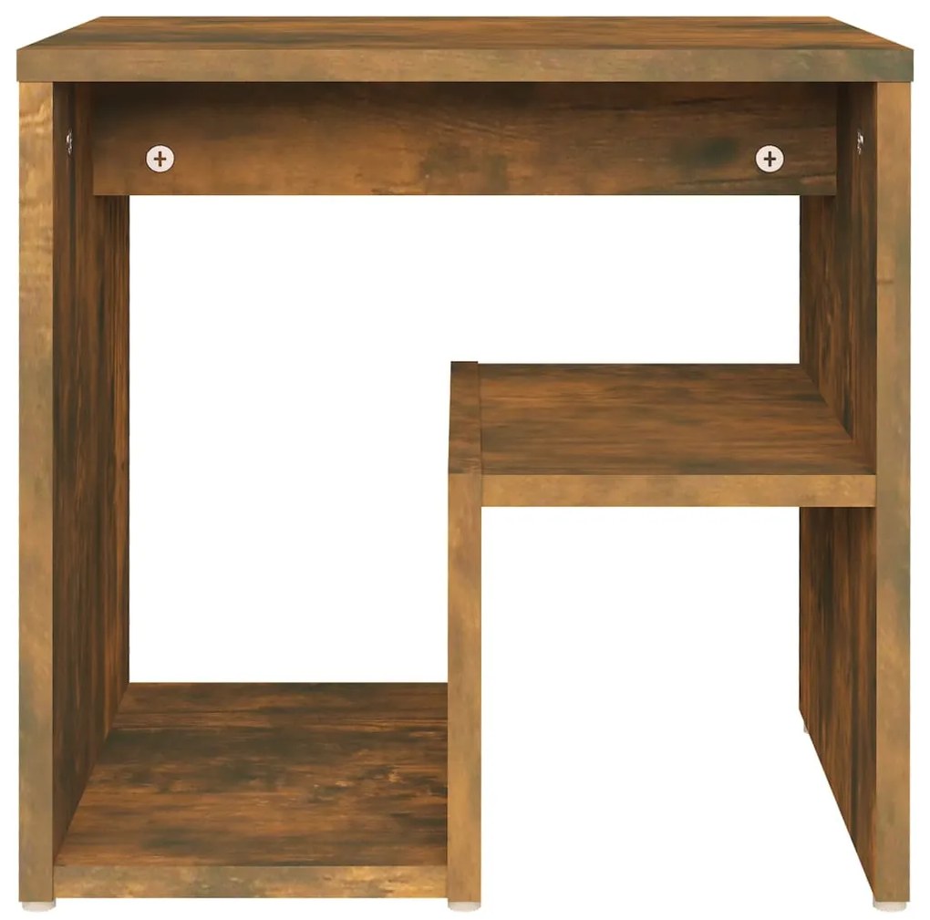 vidaXL Κομοδίνο Καπνιστή Δρυς 40x30x40 εκ. από Επεξεργασμένο Ξύλο