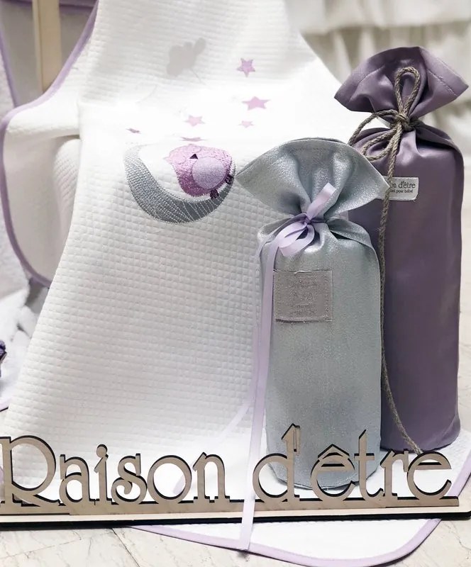 Κουβέρτα πικέ Αγκαλιάς Dreamy Owl - Lilac 108102005