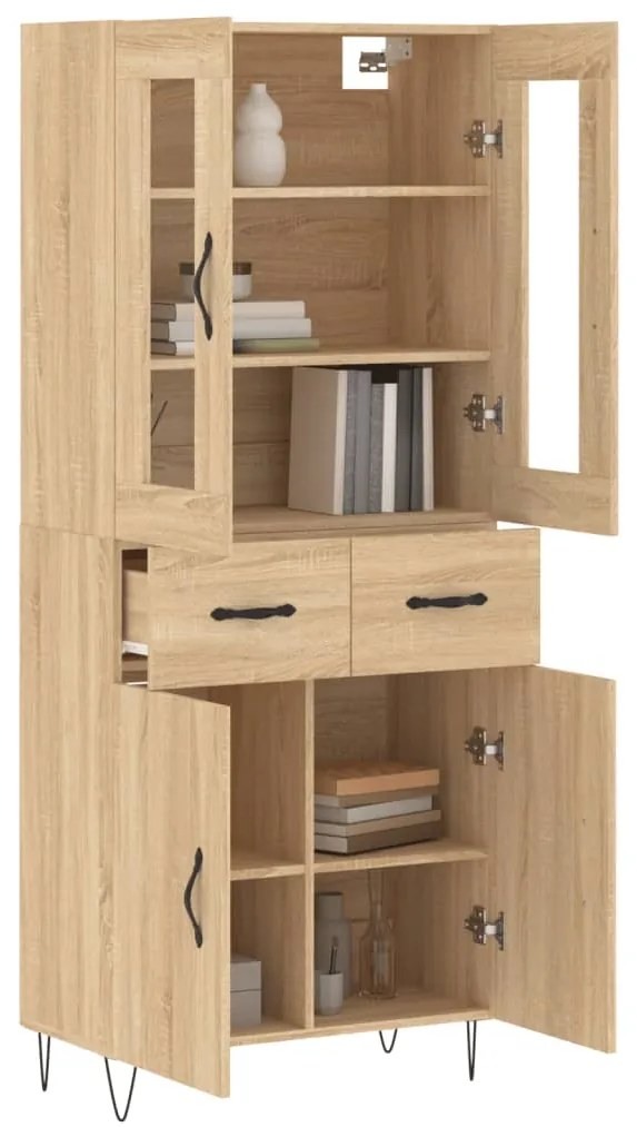 vidaXL Ντουλάπι Sonoma δρυς 69,5 x 34 x 180 εκ. από Επεξεργασμένο Ξύλο