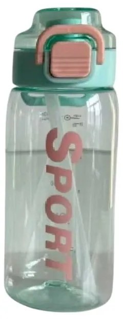 Φορητό παγούρι πλαστικό με καλαμάκι - 580ml - YS-1011 Πράσινο
