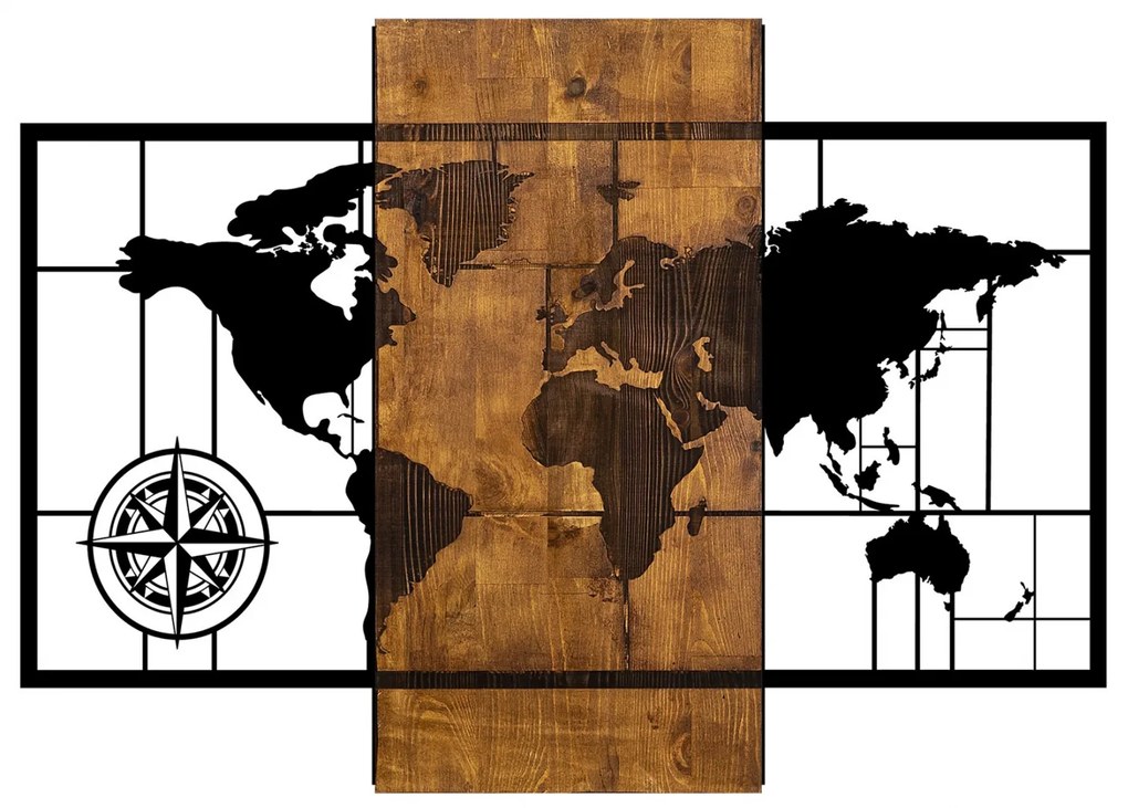 ΔΙΑΚΟΣΜΗΤΙΚΟ ΤΟΙΧΟΥ ΞΥΛΙΝΟ ΜΕ ΜΕΤΑΛΛΙΚO ΠΑΓΚΟΣΜΙΟ ΧΑΡΤΗ 85Χ58 HM7223