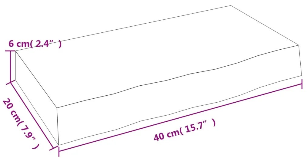 ΡΑΦΙ ΤΟΙΧΟΥ ΣΚΟΥΡΟ ΚΑΦΕ 40X20X6 ΕΚ. ΕΠΕΞΕΡΓ. ΜΑΣΙΦ ΞΥΛΟ ΔΡΥΟΣ 363745