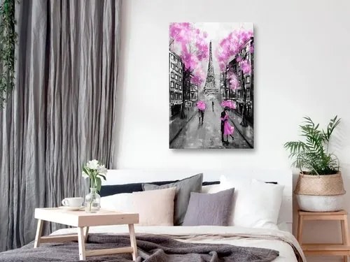 Πίνακας - Paris Rendez-Vous (1 Part) Vertical Pink - 60x90