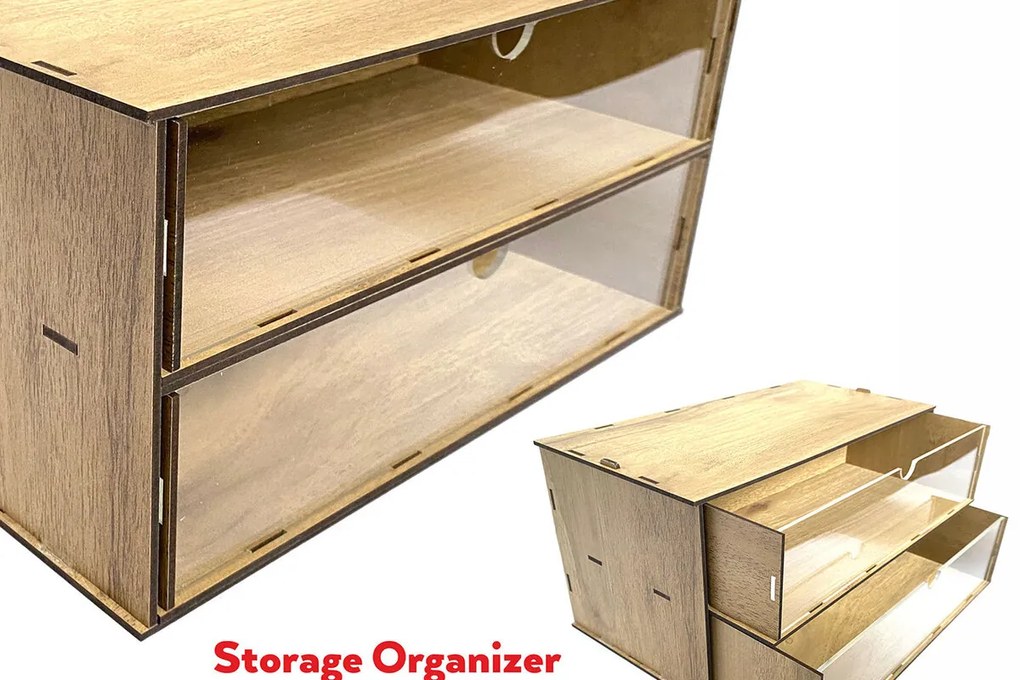 Intra απο ξύλο plywood Χρώμα wenge 3mm-4mm πάχος - Desktop Organizer , Hobby Storage Box Δίασταση 15x30 cm INTRAFABR-123434418