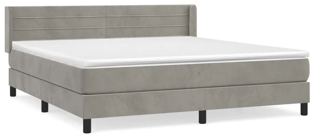 ΚΡΕΒΑΤΙ BOXSPRING ΜΕ ΣΤΡΩΜΑ ΑΝΟΙΧΤΟ ΓΚΡΙ 160X200 ΕΚ. ΒΕΛΟΥΔΙΝΟ 3131027