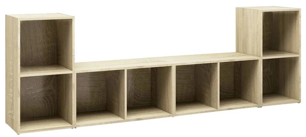 vidaXL Έπιπλα Τηλεόρασης 4 τεμ Sonoma Δρυς 72x35x36,5εκ Επεξ. Ξύλο