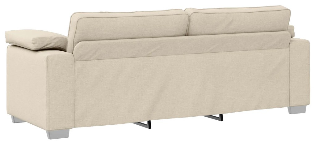 vidaXL Καναπές με μαξιλάρι με μαξιλάρι Μπεζ 219 x 77 x 82 εκ Λινό