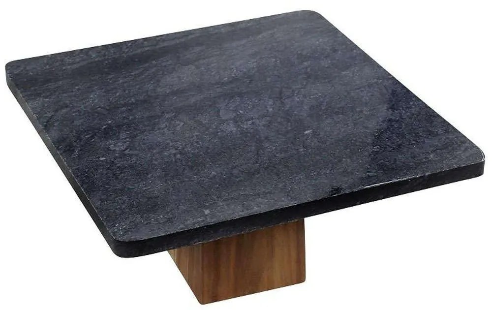 Τουρτιέρα Με Πόδι FAV243 30x30x11cm Natural-Black Espiel Μάρμαρο, Ξύλο