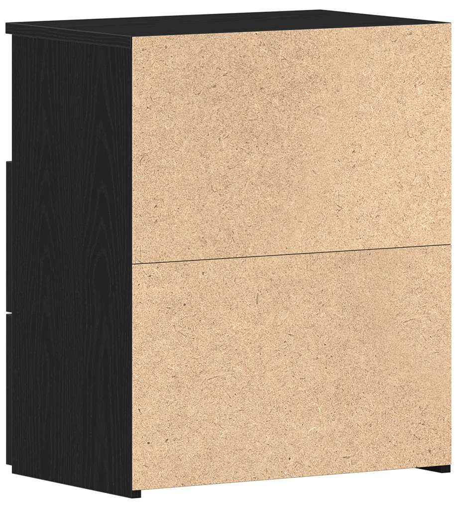vidaXL Κομοδίνο Μαύρο Δρυς 50x32x60εκ Επεξεργασμένο Ξύλο