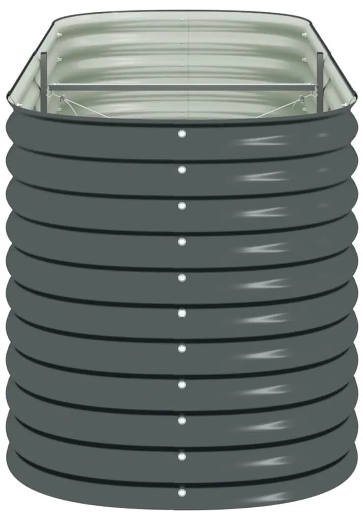 vidaXL Ζαρντινιέρα Υπερυψωμένη Γκρι 240x80x81 εκ. Γαλβανισμ. Χάλυβας